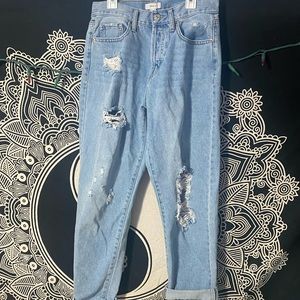 Cuffed leg Mom jeans